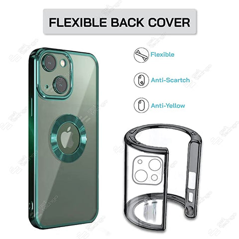 Klikmore Back Cover for Apple iPhone 14 Max (Green, Flexible)