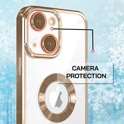 Klikmore Back Cover for Apple iPhone 14 Max (Gold, Flexible)