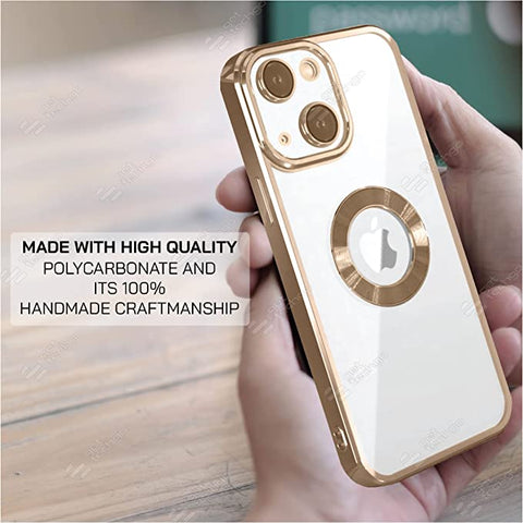 Klikmore Back Cover for Apple iPhone 14 Max (Gold, Flexible)