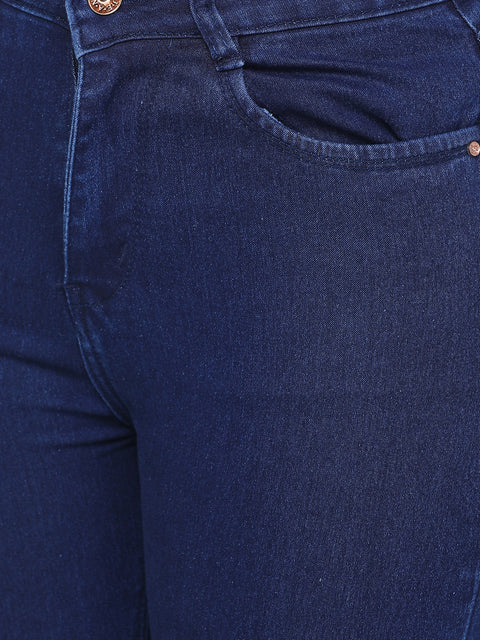 Plazma Jeans Women's Skinny Fit Hard Blue Color Jeans